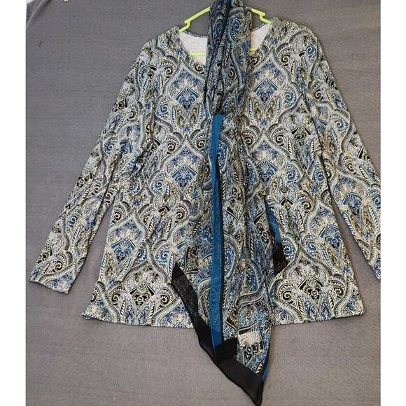 J.‎ Jill Wearever Collection 100% Silk Paisley Scarf & Matching Tunic Rayon LP - Picture 1 of 10